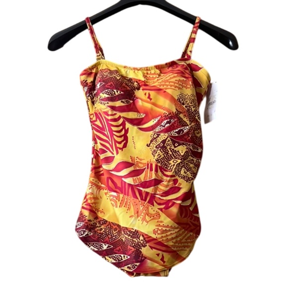 Gottex Other - Gottex Silver Vibrant Colorful One Piece Swimsuit Removable Straps Size 12